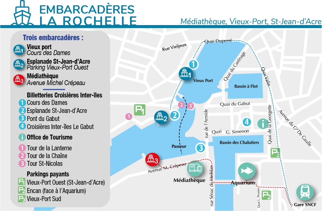 plan embarcadere navette maritime iledere stmartin larochelle